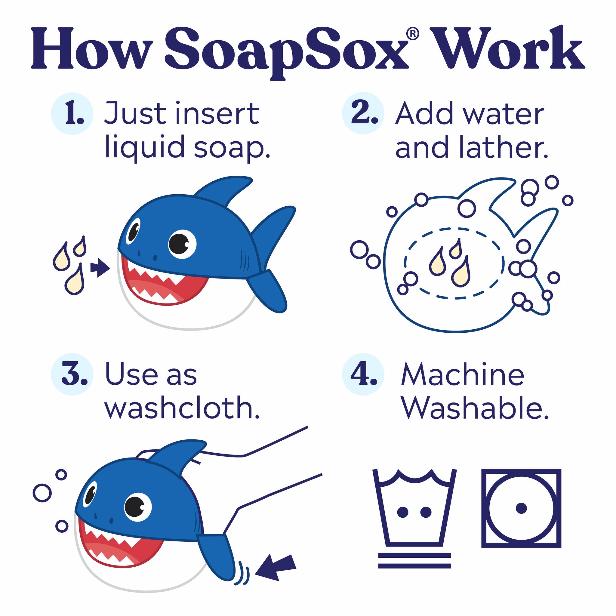Baby Shark Mommy Shark and Daddy Shark SOAPSOX