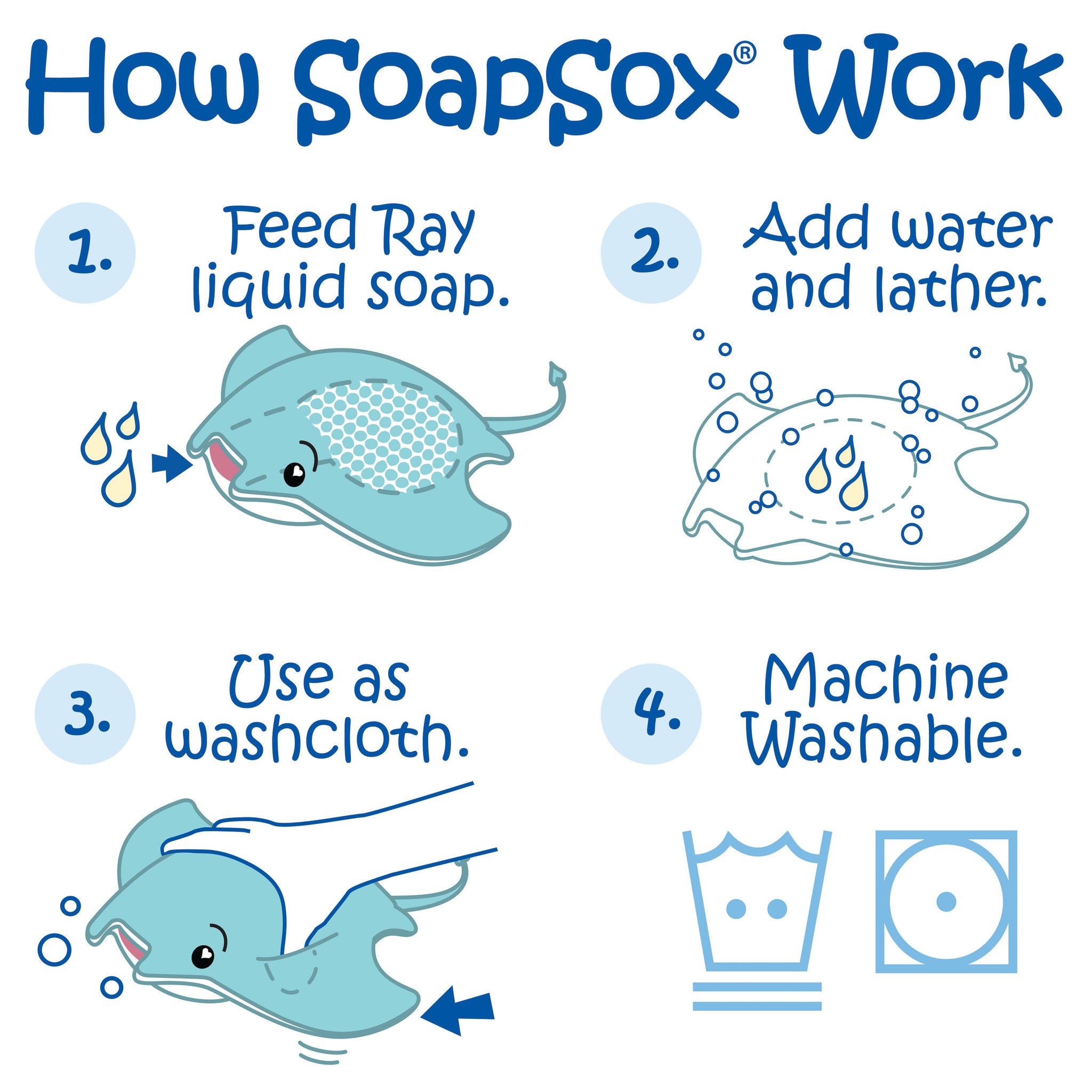 Ray the Manta Washcloth for Kids – SOAPSOX